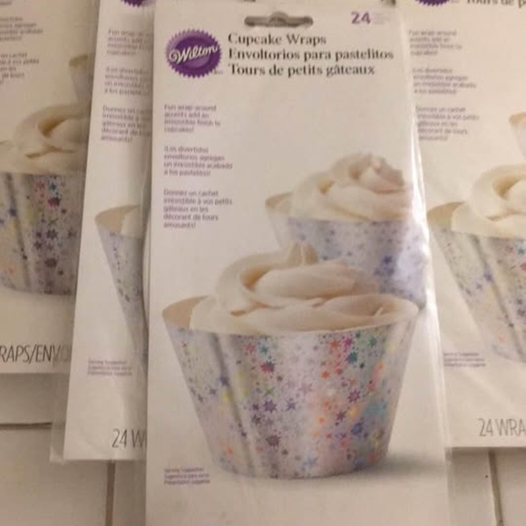 BRAND NEW sealed Wilton cupcake silver star themed wraps / wrappers 24 per pack - Picture 5 of 5